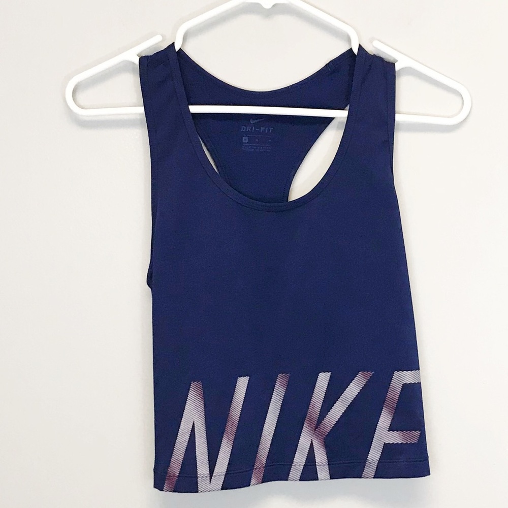 Nike | Cropped Workout Tank Blue Medium